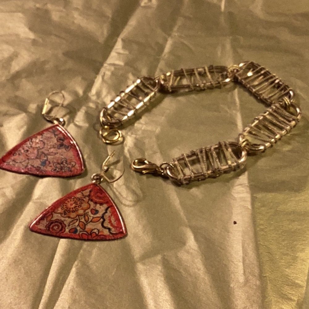 Artisan Red and Gold Jewelry Set
